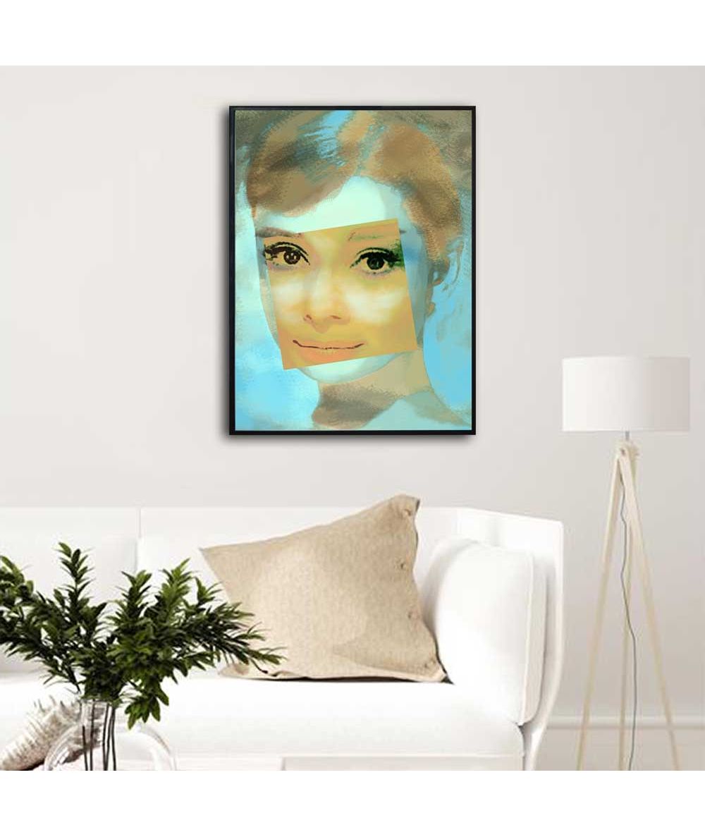 Plakat w ramie nowoczesny Audrey Hepburn uśmiech sklep Grafiki Obrazy