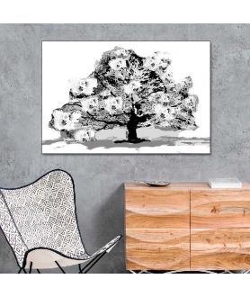Obrazy na ścianę - Obrazy do salonu czarno białe Drzewo czarno białe