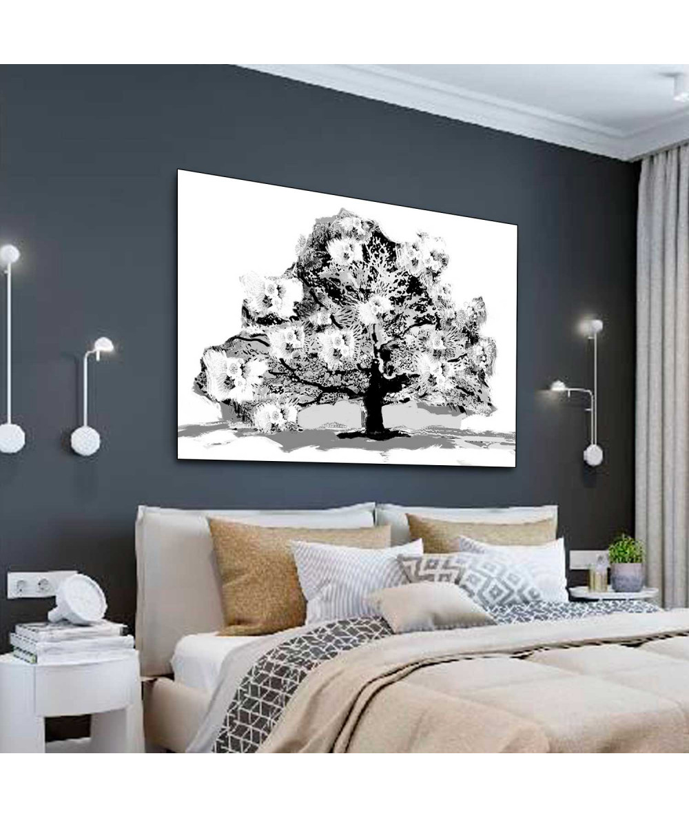 Obrazy drzewo - Obrazy do salonu czarno białe Drzewo czarno białe