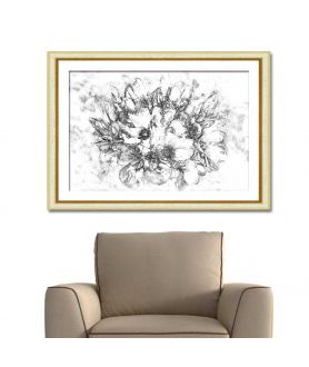 Obrazy czarno białe - Obraz drukowany Grafika magnolie (1-częściowy) szeroki