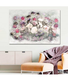 Obrazy kwiaty - Obraz w stylu nowojorskim Róże (1-częściowy) szeroki