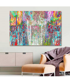 Obrazy na ścianę - Obraz Kolorowe drzewa w lesie (1-częściowy) szeroki