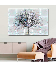 Obrazy na ścianę - Obraz grafika na ścianę Drzewo za oknem (1-częściowy) szeroki