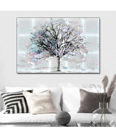 Obrazy na ścianę - Obraz grafika na ścianę Drzewo za oknem (1-częściowy) szeroki
