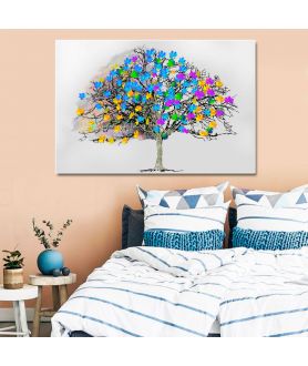 Obrazy na ścianę - Obraz skandynawski drzewo Kolorowe liście na drzewie