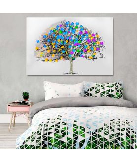 Obrazy na ścianę - Obraz skandynawski drzewo Kolorowe liście na drzewie