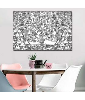 Obrazy na ścianę - Obraz Drzewo Życia czarno białe (1-częściowy) szeroki