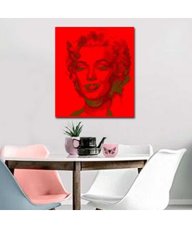 Obrazy Marilyn Monroe - Czerwony obraz Pop art Monroe red, obraz merlin monroe