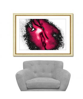 Obrazy na ścianę - Obrazy miłość czarno czerwony Gorący pocałunek
