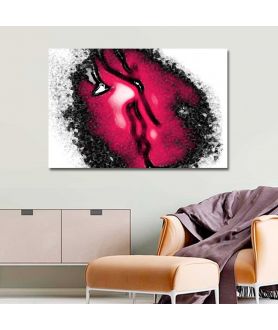 Obrazy na ścianę - Obrazy miłość czarno czerwony Gorący pocałunek