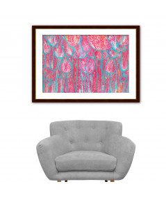Obrazy na ścianę - Obrazy kwiaty do salonu W lesie różowych tulipanów