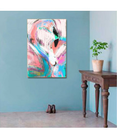 Obrazy zwierząt - Kolorowy obrazek na ścianę Flamingi