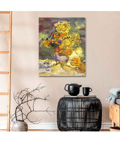 Obrazy kwiaty - Obraz z żółtym motywem Impresja słoneczniki