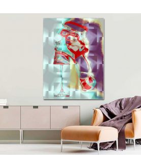 Obrazy na ścianę - Fashion grafika Szkło i kobieta (1-częściowa) pionowa