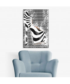 Obraz moda Plakat moda - Plakat moda czarno biały Zebra w mieście