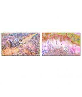 obrazy kwiaty Obraz Dyptyk prowansalskie pola (2-częściowy) długi
