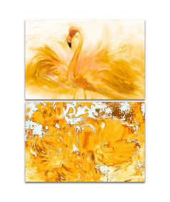 Obrazy na ścianę - Obraz słoneczny Dyptyk żółty (2-częściowy) długi