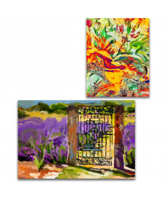 Obrazy na ścianę - Zestaw dwóch obrazów prowansalskich Kolorowa Prowansja
