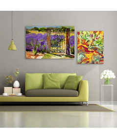 Obrazy na ścianę - Zestaw dwóch obrazów prowansalskich Kolorowa Prowansja