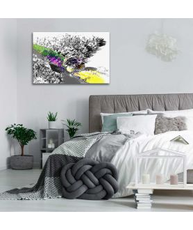 obrazy kwiaty Grafika Czarno biała lawenda z kolorem
