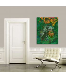 Obrazy na ścianę - Obraz do salonu Róże dla Paula Gauguina (pionowy)