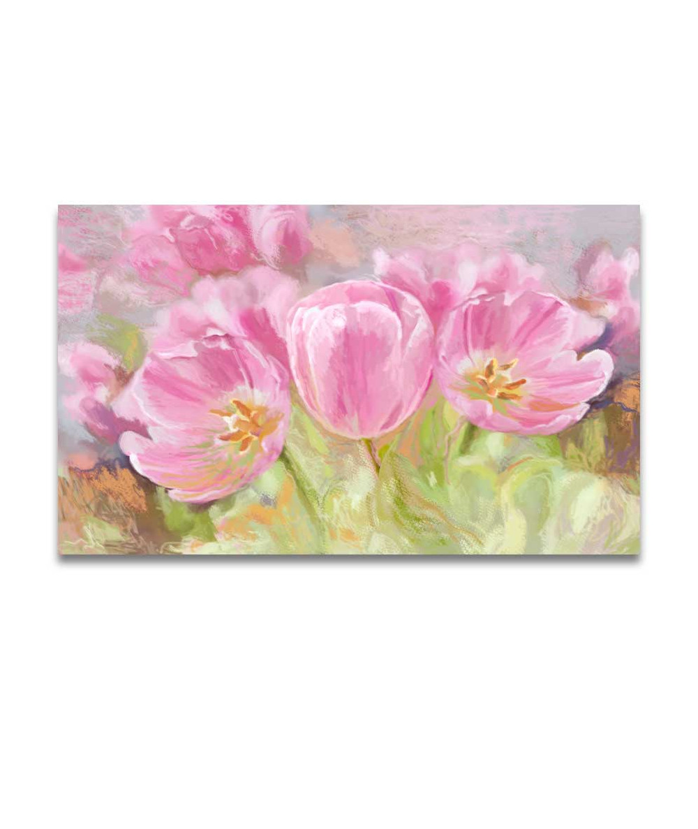 obrazy kwiaty Tulipany obraz na płótnie Różowe tulipany (szeroki)