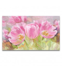 Obrazy na ścianę - Tulipany obraz na płótnie Różowe tulipany (szeroki)