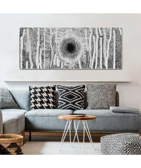 Obrazy las - Obrazy brzozy Brzozy biało czarne (panoramiczny)
