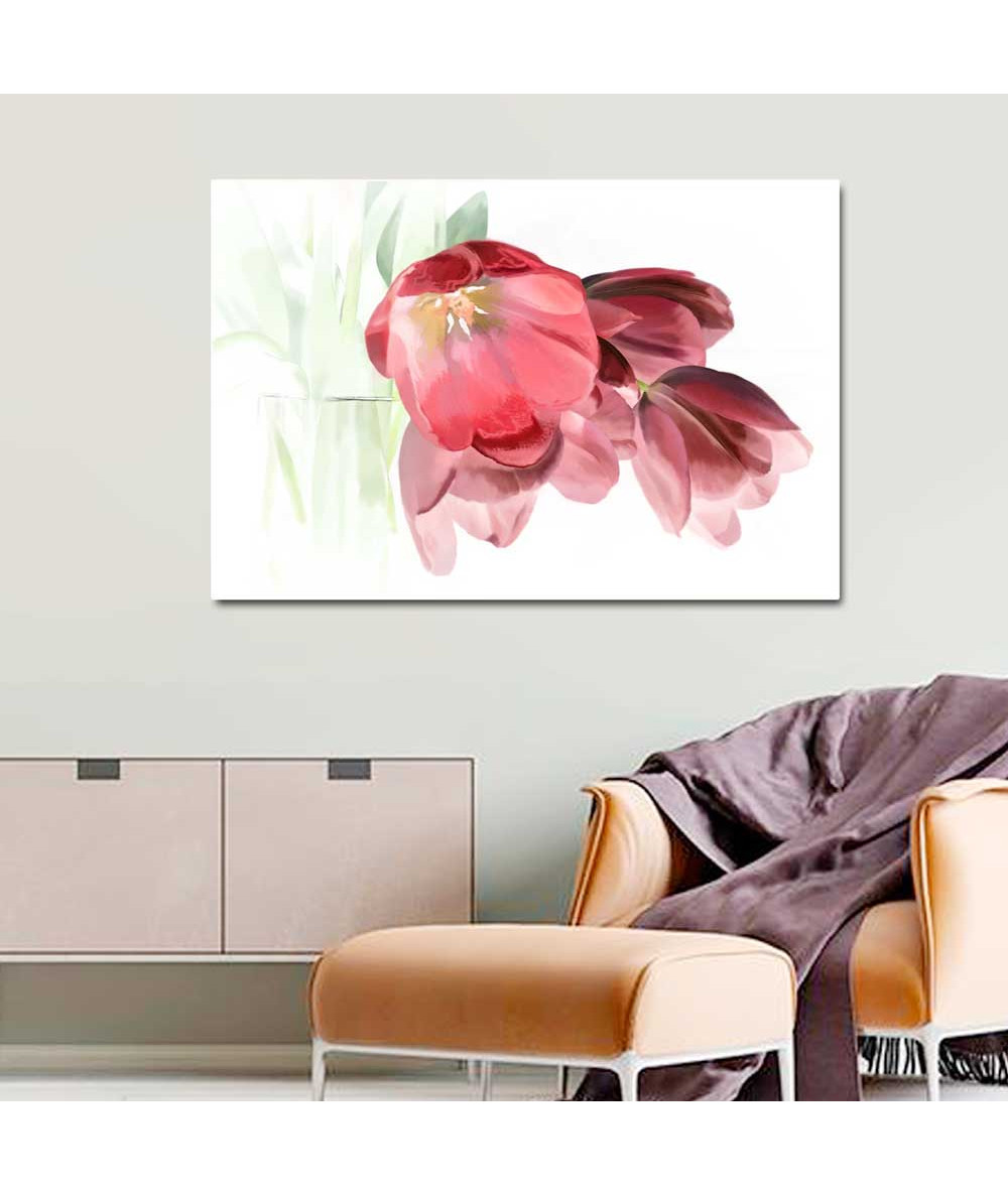 Obrazy kwiaty - Obraz na białym tle Tulipany romantyczne