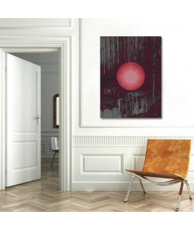 Obrazy na ścianę - Grafika księżyc Czerwony księżyc