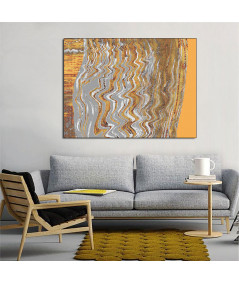 Obrazy na ścianę - Obraz szary z żółtym Wiatr nad lasem