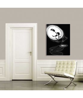 Obrazy na ścianę - Obraz abstrakcja czarno biały - Czarno białe lustro życia