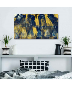 Obrazy na ścianę - Obraz granatowo złoty Granatowo złota abstrakcja