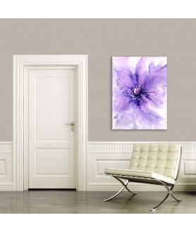 Obrazy na ścianę - Obraz fioletowy na płótnie Kwiat na wietrze