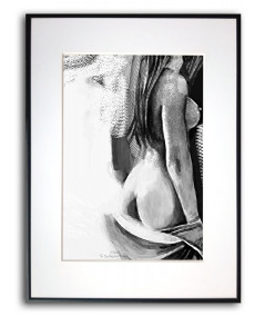Plakat kobieta w ramie - Kobieta z szalem