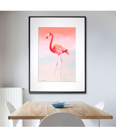 Plakat z flamingiem w ramie Flaming różowy