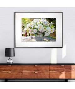 Plakat w ramie - Plakat kwiaty - Bukiet białych kwiatów
