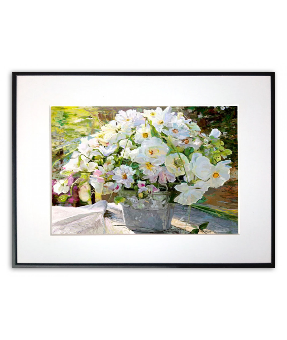 Plakat w ramie - Plakat kwiaty - Bukiet białych kwiatów