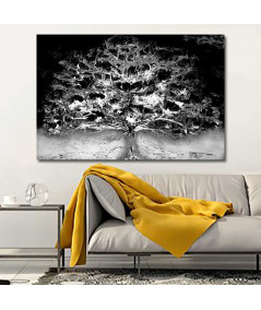 Obrazy na ścianę - Obraz z drzewem czarno biały Drzewo i noc