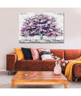 Obrazy na ścianę - Drzewo ilustracja Drzewo różowych magnolii