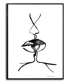 Plakat grafika w ramie - Grafika pocałunek 6