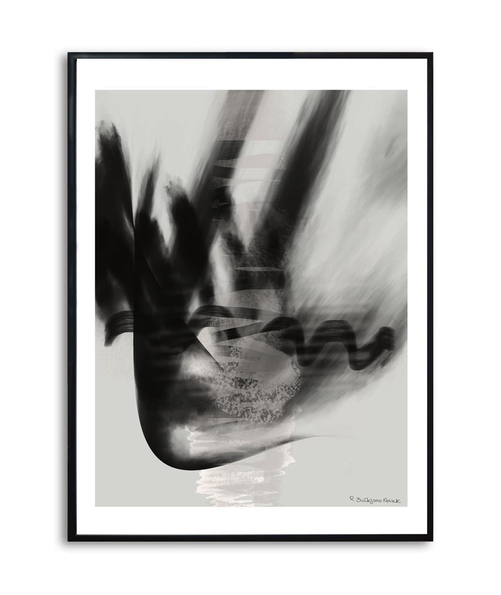 Czarno biały plakat abstrakcyjny - Simplicity no. 54 a