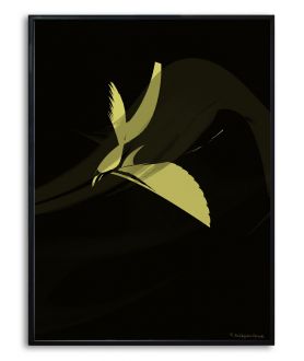 Plakat ptak czarno złoty Simplicity no. 56