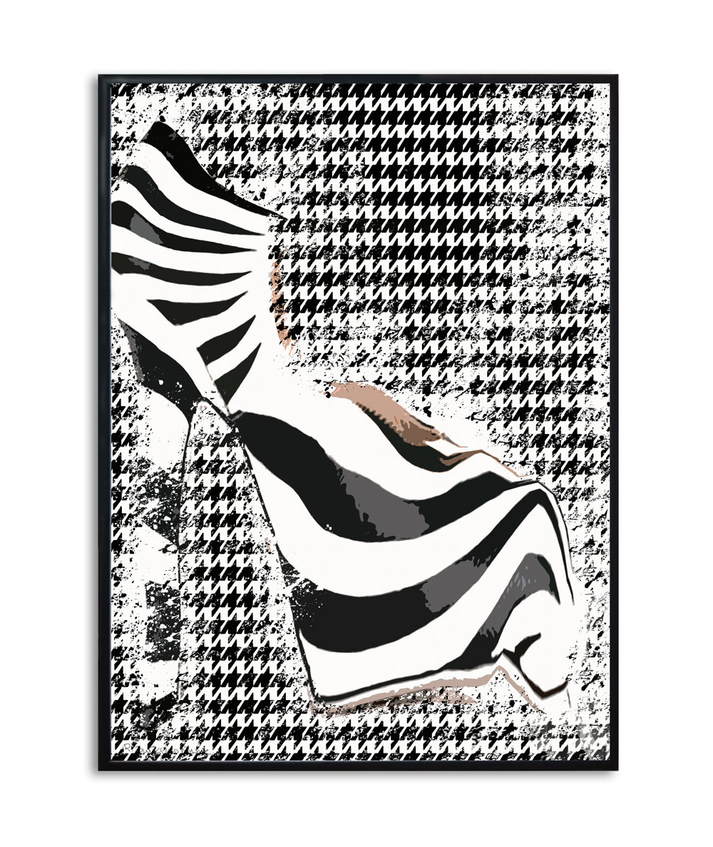 Minimalistyczny plakat fashion Zebra w mieście