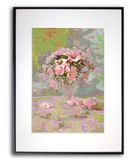 Obrazy na ścianę - Obraz do salonu glamour Kwiaty w szklance
