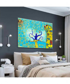Obrazy na ścianę - Obrazy art deco Drzewo Życia w turkusie