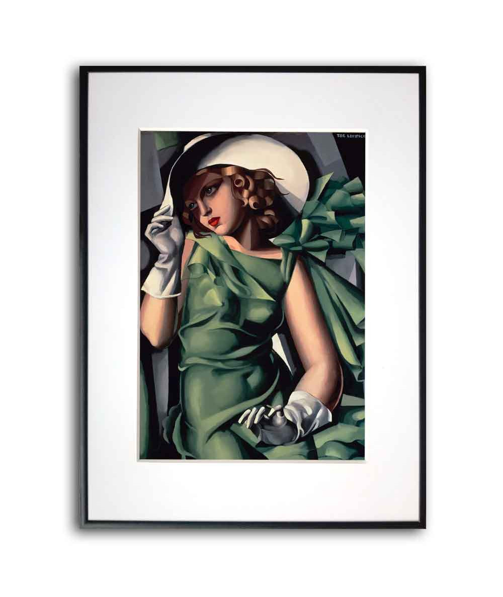 Plakat na ścianę - Tamara Łempicka - Kobieta w zielonej sukni
