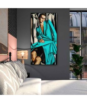 Obrazy na ścianę - Obraz na płótnie - Łempicka - Kobieta w turkusie