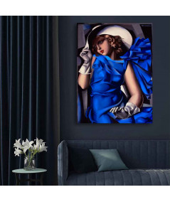 Obrazy na ścianę - Obraz na płótnie - Łempicka - Kobieta w niebieskiej sukni