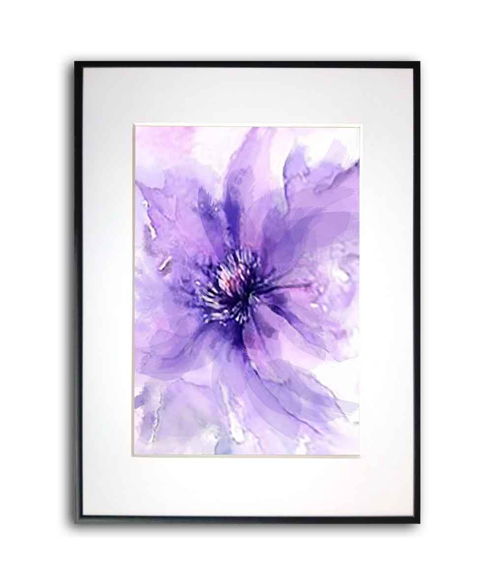 Plakat fioletowy na ścianę - Kwiat na wietrze